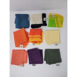 Vintage GAP Polyester Scarves Made In‎ Italy Approximately 15" Square Lot Of 9